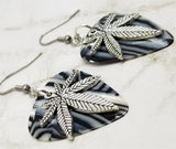 CLEARANCE Marijuana Leaf Charm Guitar Pick Earrings - Pick Your Color