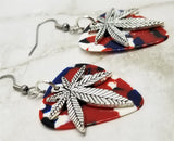 CLEARANCE Marijuana Leaf Charm Guitar Pick Earrings - Pick Your Color