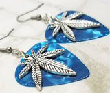 CLEARANCE Marijuana Leaf Charm Guitar Pick Earrings - Pick Your Color