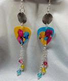 CLEARANCE Pride Love Guitar Pick Earrings with Swarovski Crystal Dangles