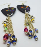 Pride Rainbow Butterfly Dangling Guitar Pick Earrings with Dangles