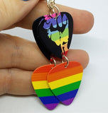 Pride Double Guitar Pick Earrings