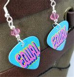 Equal Pride Guitar Pick Earrings with Pink Swarovski Crystals