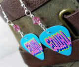 Equal Pride Guitar Pick Earrings with Pink Swarovski Crystals