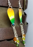 Love Wins Pride Guitar Pick Earrings with Swarovski Crystal Dangles