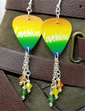 Love Wins Pride Guitar Pick Earrings with Swarovski Crystal Dangles