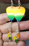 Love Wins Pride Guitar Pick Earrings with Swarovski Crystal Dangles