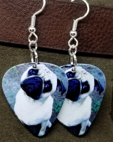 Pug Guitar Pick Earrings