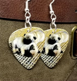 Adorable Pug Puppies Guitar Pick Earrings