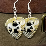 Adorable Pug Puppies Guitar Pick Earrings