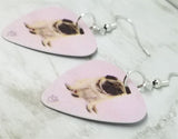 Pug Dog Guitar Pick Earrings