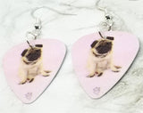 Pug Dog Guitar Pick Earrings