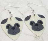 Cartoon Pug Guitar Pick Earrings