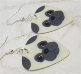 Cartoon Pug Guitar Pick Earrings