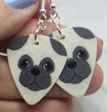 Cartoon Pug Guitar Pick Earrings
