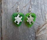 CLEARANCE Puzzle Piece Charm Guitar Pick Earrings - Pick Your Color - Autism Awareness