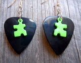 CLEARANCE Colored Puzzle Piece Charm Guitar Pick Earrings - Pick Your Color - Autism Awareness