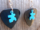 CLEARANCE Colored Puzzle Piece Charm Guitar Pick Earrings - Pick Your Color - Autism Awareness