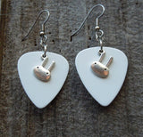 CLEARANCE Bunny Head Charm Guitar Pick Earrings - Pick Your Color