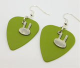 CLEARANCE Bunny Head Charm Guitar Pick Earrings - Pick Your Color