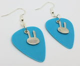 CLEARANCE Bunny Head Charm Guitar Pick Earrings - Pick Your Color
