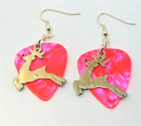CLEARANCE Reindeer Charm Guitar Pick Earrings - Pick Your Color