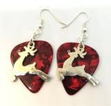 CLEARANCE Reindeer Charm Guitar Pick Earrings - Pick Your Color