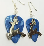 CLEARANCE Reindeer Charm Guitar Pick Earrings - Pick Your Color