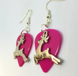 CLEARANCE Reindeer Charm Guitar Pick Earrings - Pick Your Color