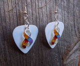 Autism Awareness Ribbon Charm Guitar Pick Earrings - Pick Your Color