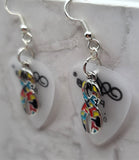 CLEARANCE Autism Awareness Ribbon Charm Guitar Pick Earrings - Pick Your Color