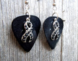 CLEARANCE Black Ribbon Crystal Charm Guitar Pick Earrings - Pick Your Color