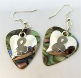 CLEARANCE Gray Ribbon on a Heart Charm Guitar Pick Earrings - Pick Your Color