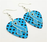 CLEARANCE Light Blue Ribbon Charm Guitar Pick Earrings - Pick Your Color