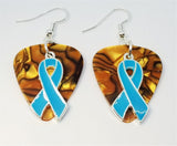 CLEARANCE Light Blue Ribbon Charm Guitar Pick Earrings - Pick Your Color