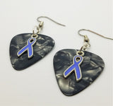 CLEARANCE Periwinkle Ribbon Charm Guitar Pick Earrings - Pick Your Color