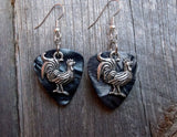 Rooster Charm Guitar Pick Earrings - Pick Your Color