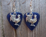 Rooster Charm Guitar Pick Earrings - Pick Your Color