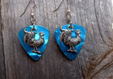 Rooster Charm Guitar Pick Earrings - Pick Your Color