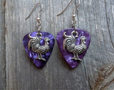 Rooster Charm Guitar Pick Earrings - Pick Your Color