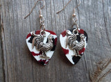 Rooster Charm Guitar Pick Earrings - Pick Your Color