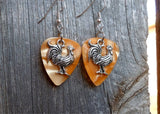 Rooster Charm Guitar Pick Earrings - Pick Your Color