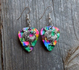 Rooster Charm Guitar Pick Earrings - Pick Your Color