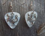 Rooster Charm Guitar Pick Earrings - Pick Your Color