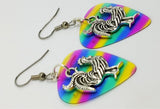 Rooster Charm Guitar Pick Earrings - Pick Your Color