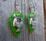 Rooster Charm Guitar Pick Earrings - Pick Your Color