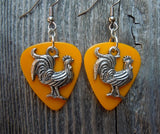 Rooster Charm Guitar Pick Earrings - Pick Your Color