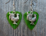 Rooster Charm Guitar Pick Earrings - Pick Your Color