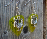 Rooster Charm Guitar Pick Earrings - Pick Your Color