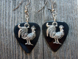 Rooster Charm Guitar Pick Earrings - Pick Your Color